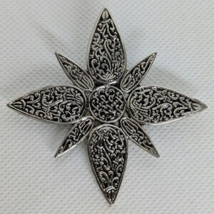 John Hardy Tie Clip Scarf Clip Hair Clip Signed JH Bali Silver Tone